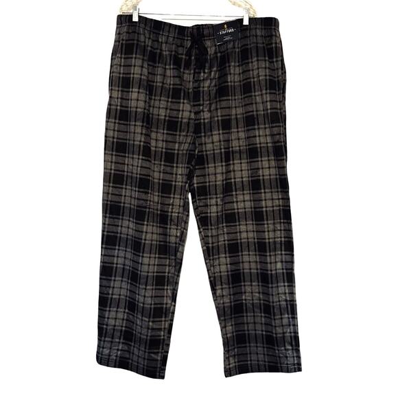 Stafford Sleep Pants Mens Size XXL Blue Plaid Pull On Elastic Waist Soft NWT - Picture 1 of 7